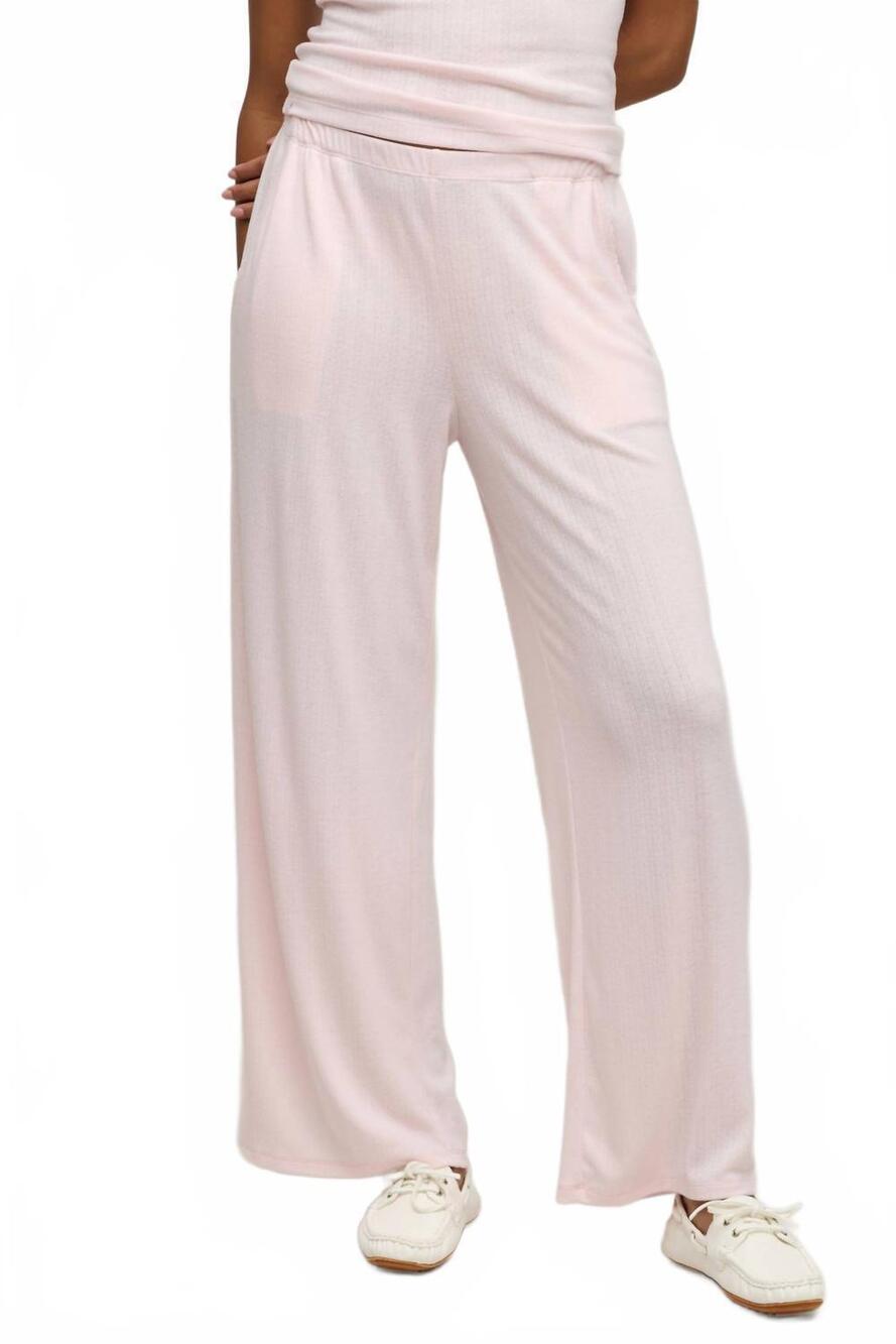 NEW BAREFOOT DREAMS pointelle rib pant in pink sand